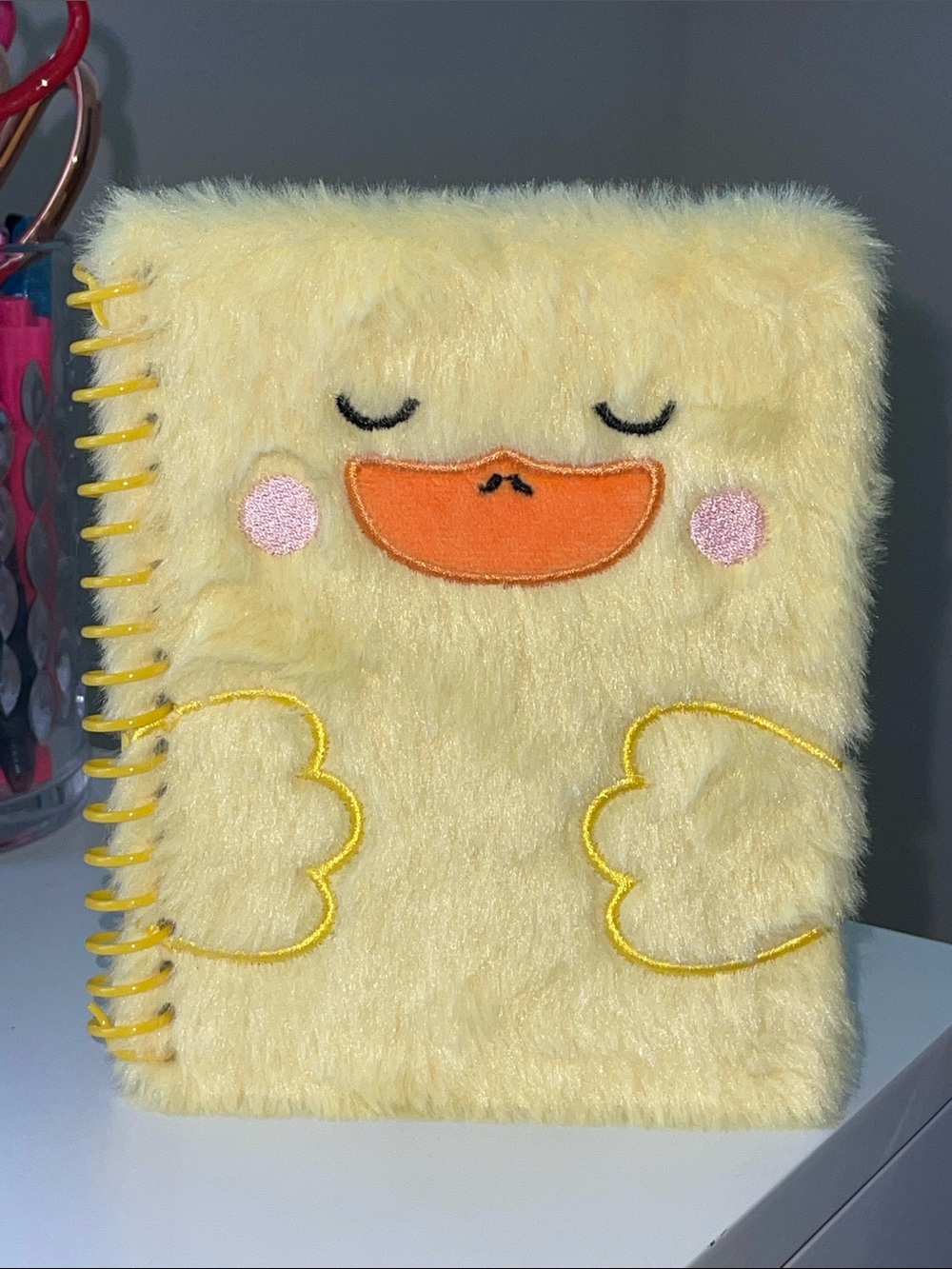 Cute Yellow Plush Duck Notebook